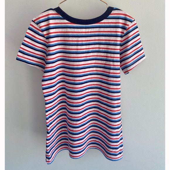 Old Navy Women's Slim-Fit Red, Blue & White Striped T-shirt - Picture 4 of 8